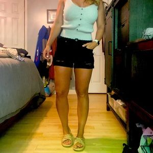 American Eagle Stretch High Rise Mom Shorts, size 6